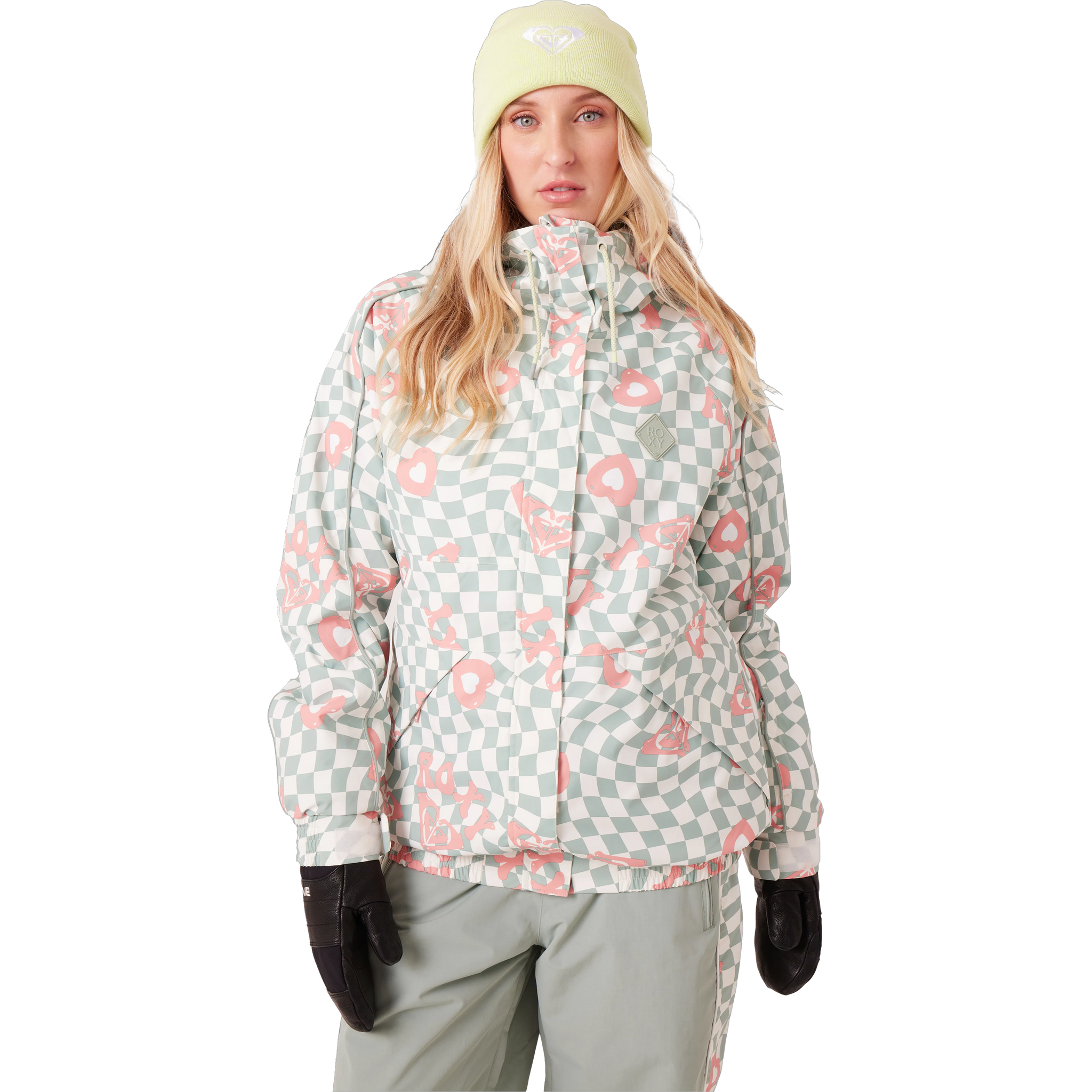 Roxy Women's Highridge Hoody Jacket Cross Your Heart Print