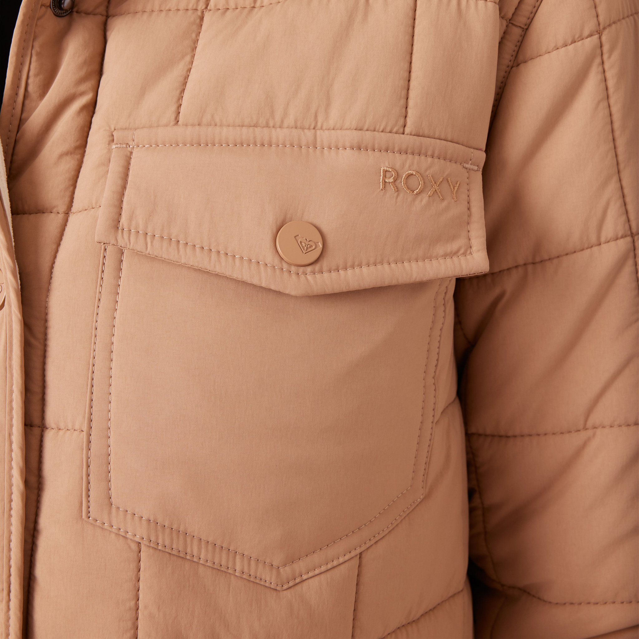 Roxy Women's Alpine Quilted Shacket Chest Pocket