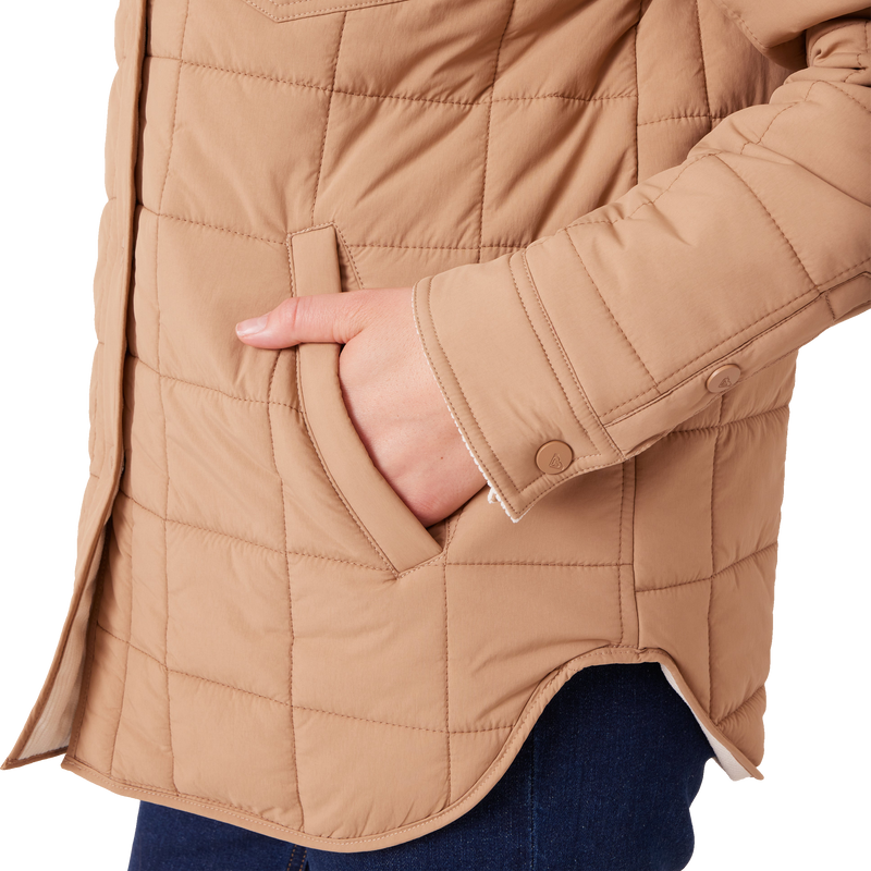 Roxy Women's Alpine Quilted Shacket Front Pocket