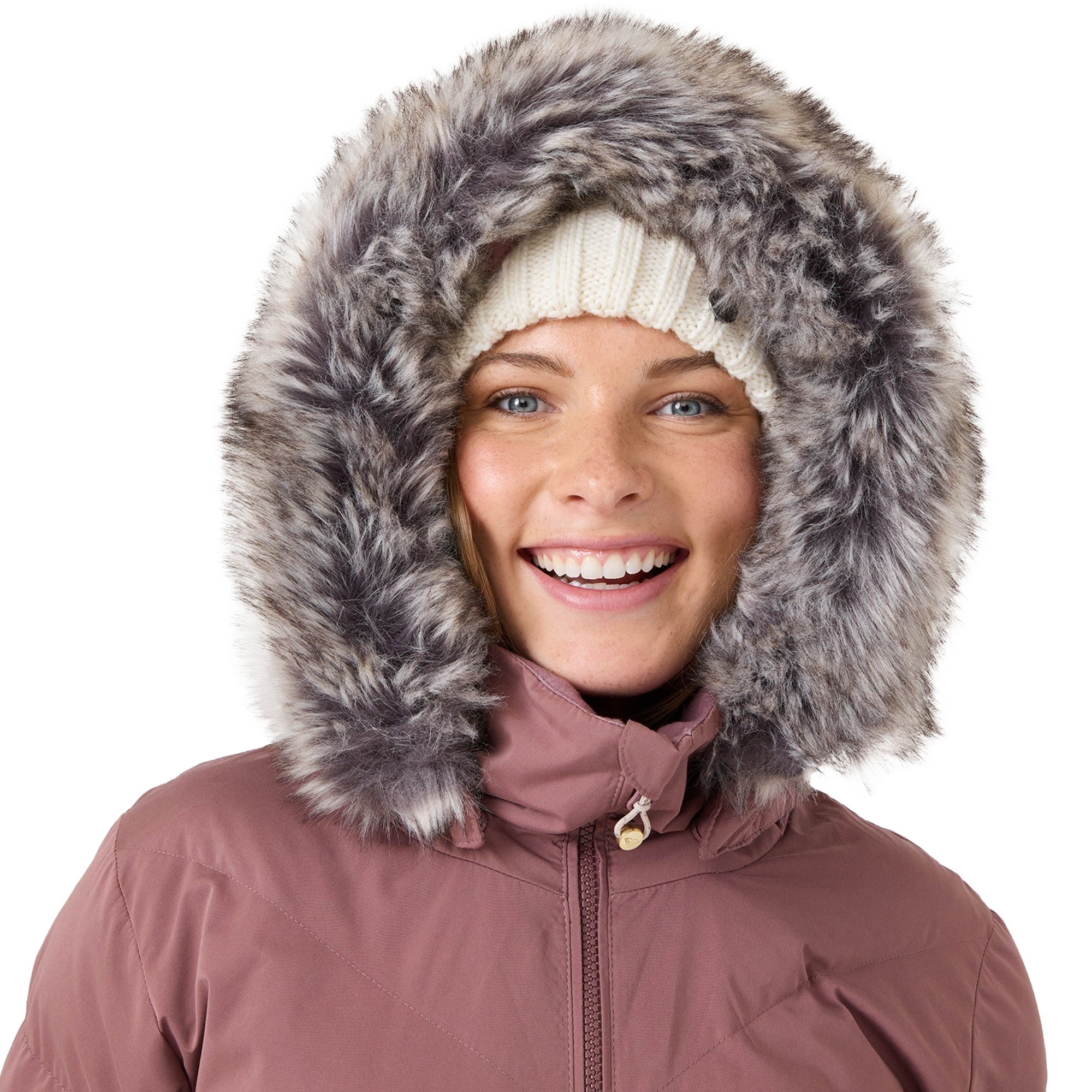 Roxy Women's Snowdrift Jacket hood on
