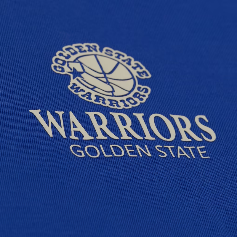 Men's Warriors Core Essentials Short Sleeve Tee, Mitchell and Ness Men's Warriors Core Essentials Short Sleeve Tee in Royal with logo detail