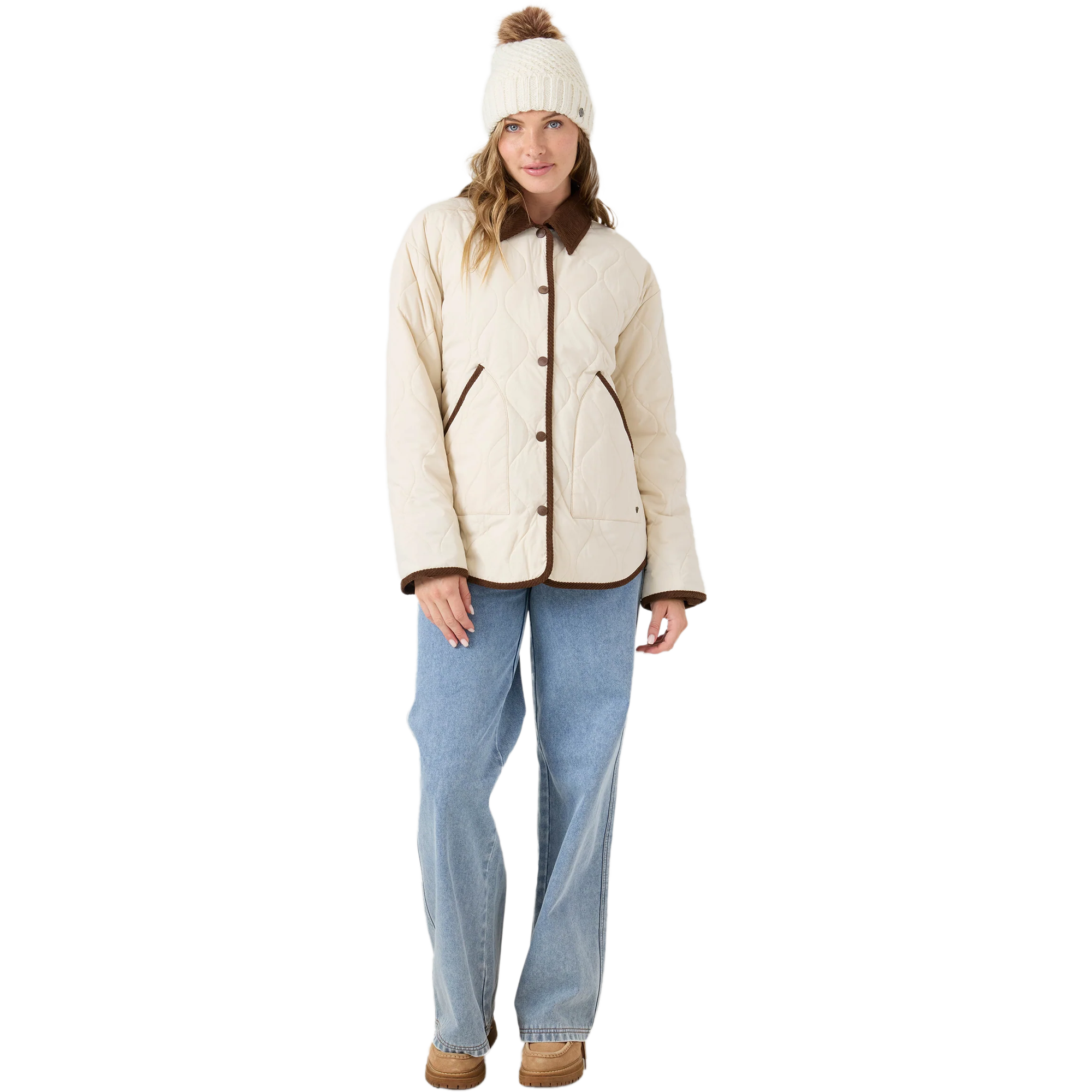 Roxy Women's Nyvea Quilted Barn Jacket Full View