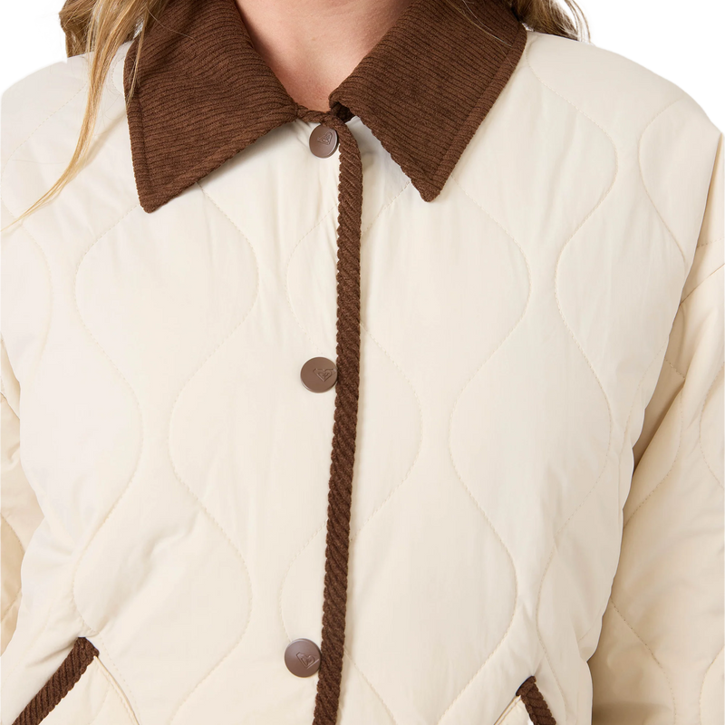Roxy Women's Nyvea Quilted Barn Jacket Buttons