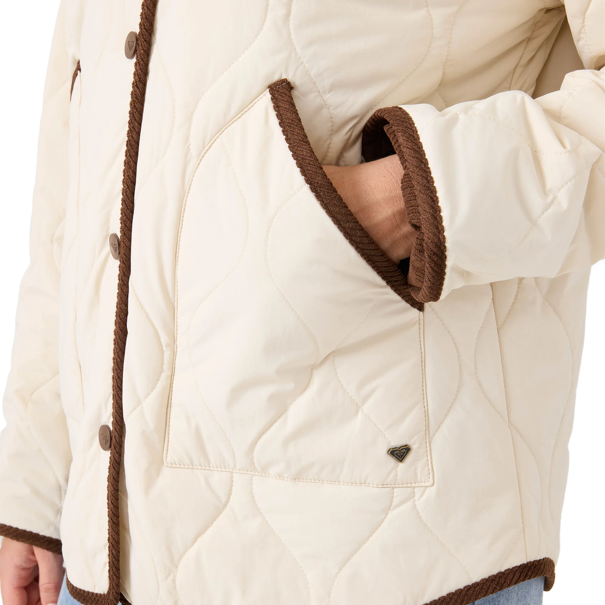 Roxy Women's Nyvea Quilted Barn Jacket Front Pocket