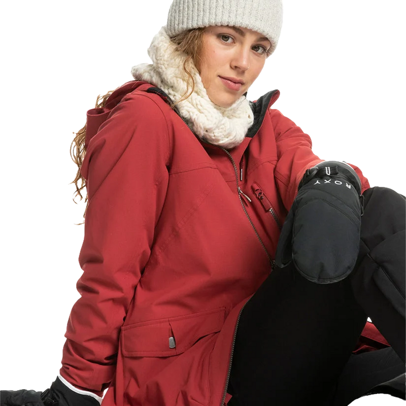 Roxy Women's Jetty Solid Mitt on Model sitting