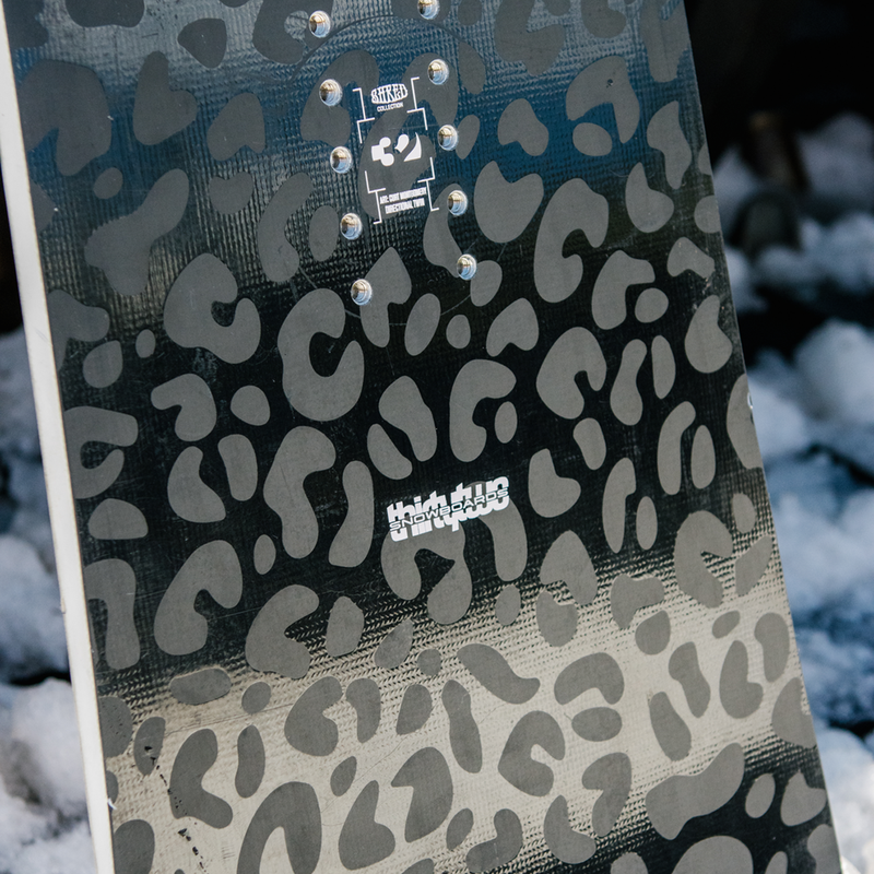 ThirtyTwo Women's Crucible outside photography shot of animal print in top sheet