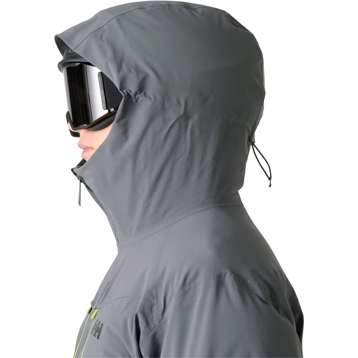 Helly Hansen Men's Alpha Puffy Jacket in Thunder Grey hood detail