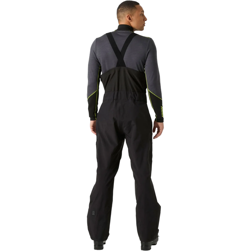Helly Hansen Men's Sogn Bib Shell 2.0 Pant in Black back view on model
