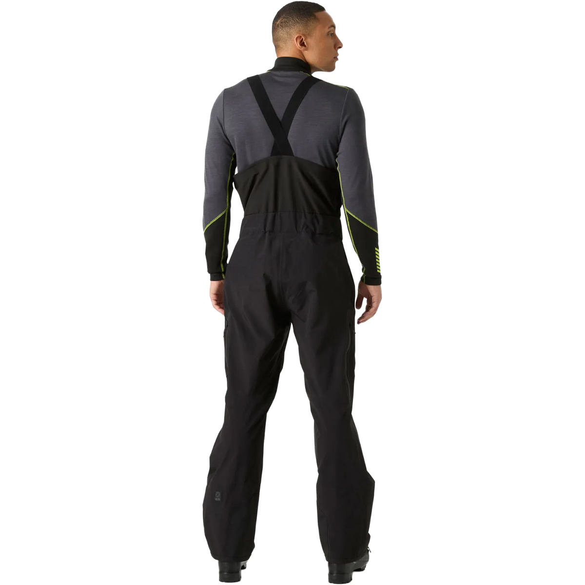 Helly Hansen Men's Sogn Bib Shell 2.0 Pant in Black back view on model