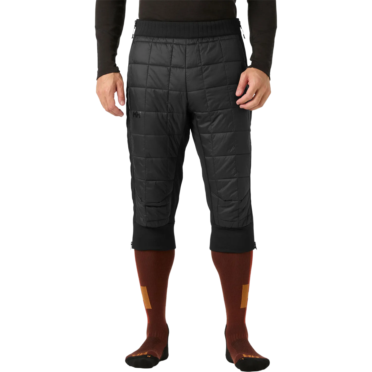 Helly Hanson Men's Ridge Lifaloft Insulator 3/4 Pant in Black on model