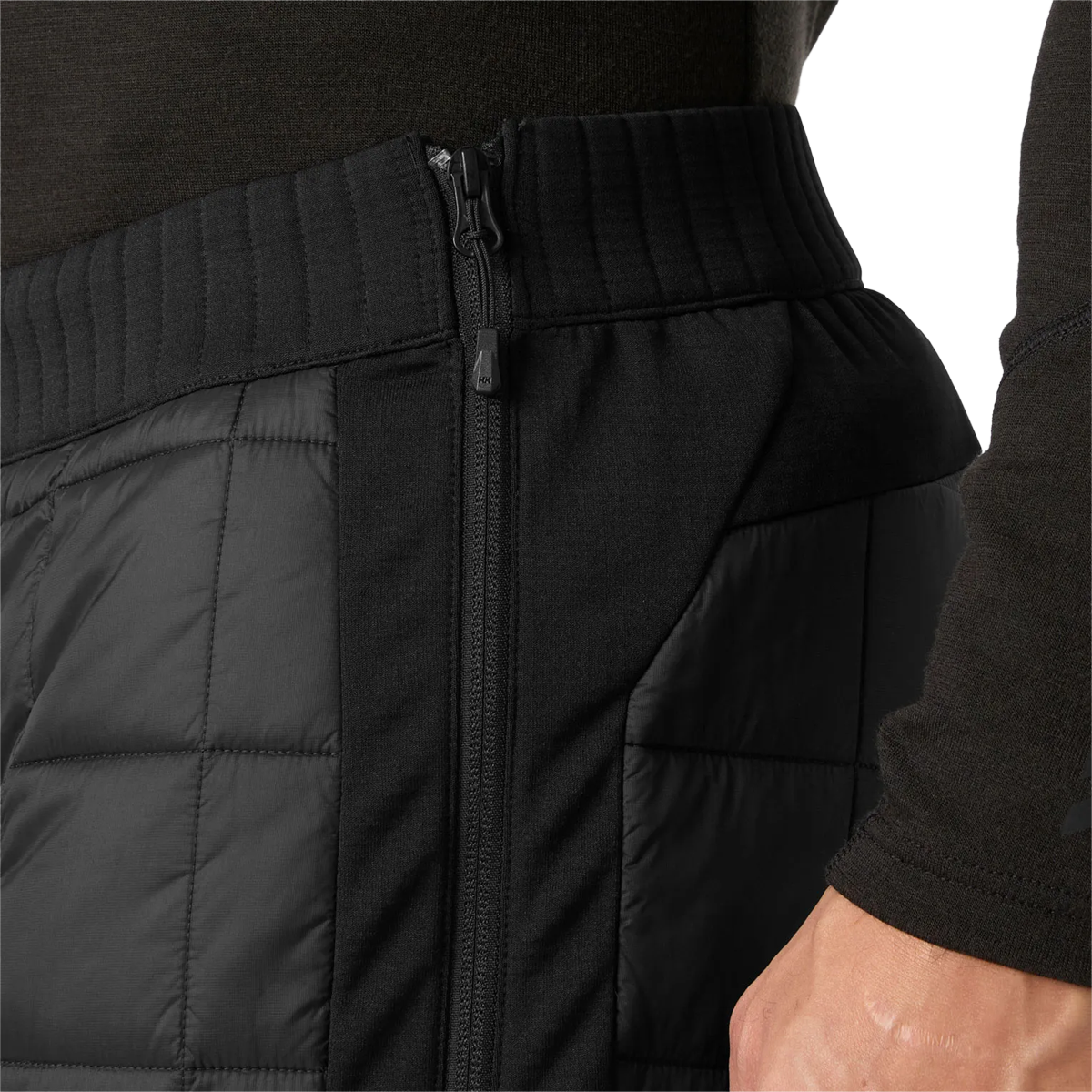 Helly Hanson Men's Ridge Lifaloft Insulator 3/4 Pant in Black side zipper detail