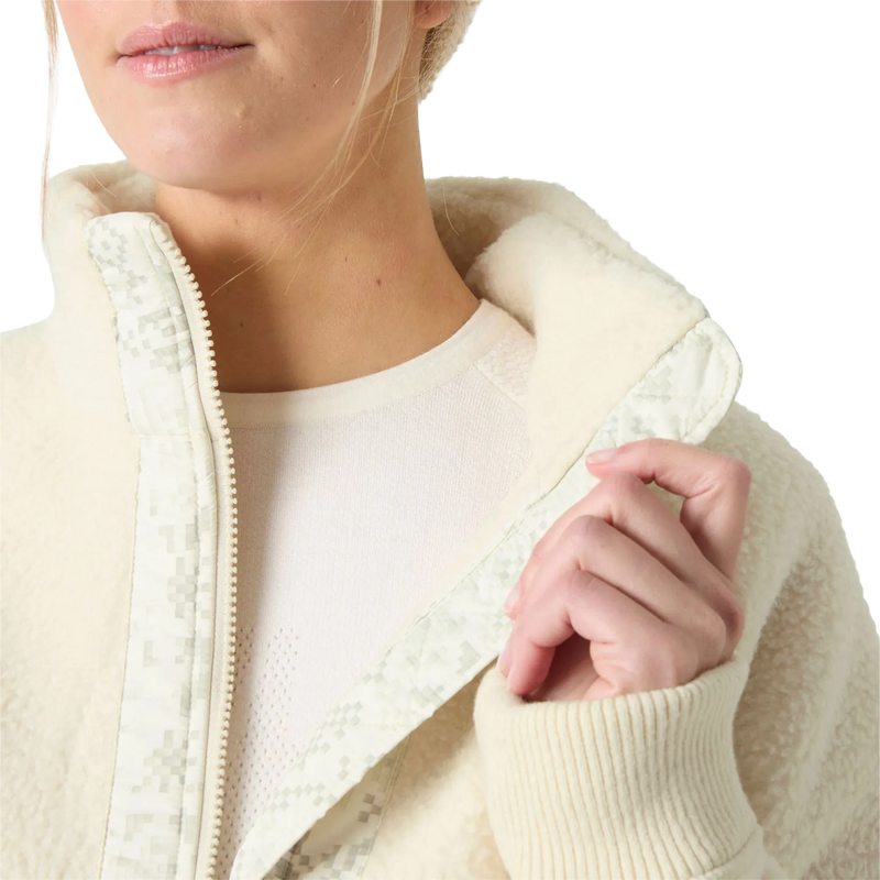 Helly Hanson Women's Bliss Hybrid Jacket in Cream fleece detail