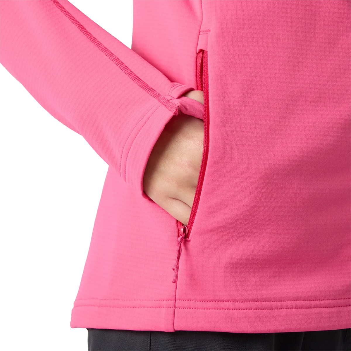 Helly Hanson Women's Versalite Hooded Jacket in Hot Pink side pocket detail