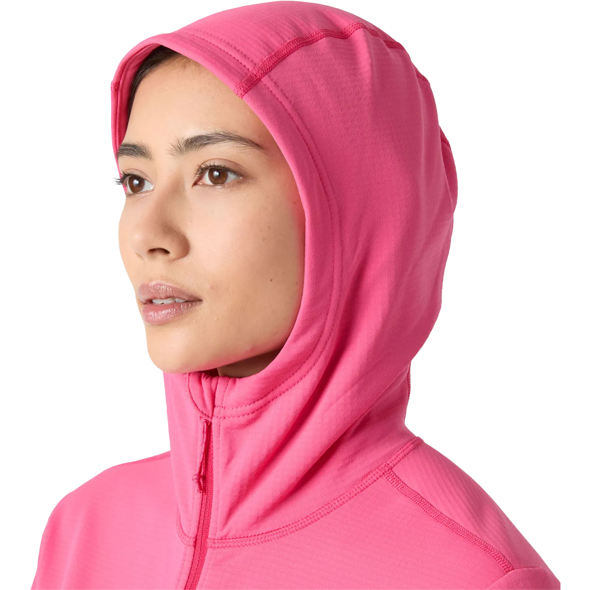 Helly Hanson Women's Versalite Hooded Jacket in Hot Pink hood detail