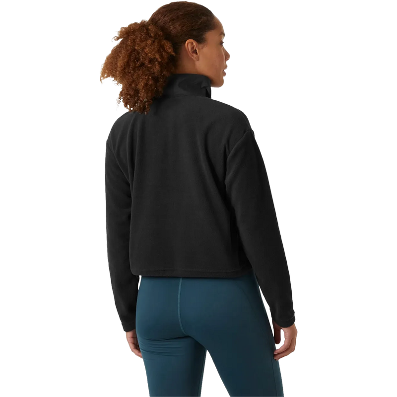Helly Hansen Women's Daybreaker Cropped Fleece in Black back view on model