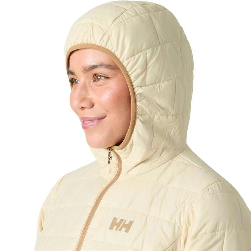 Helly Hansen Women's Lifaloft Pullover Hood in Cream hood detail