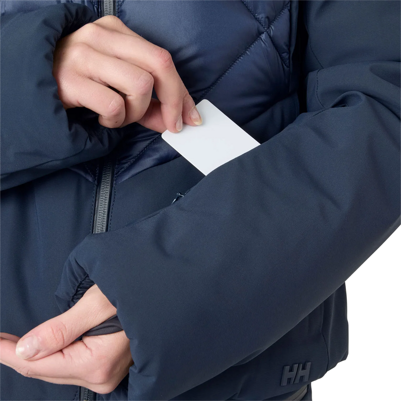 Helly Hansen Women's Avanti Hybrid Jacket in Navy card pocket detail