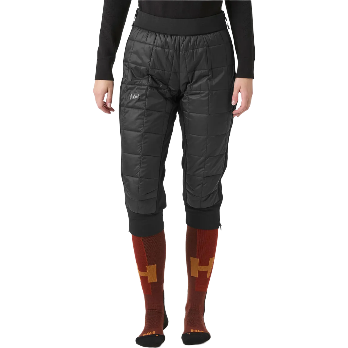 Helly Hansen Women's Lifaloft Insulator 3/4 Pant in Black on model