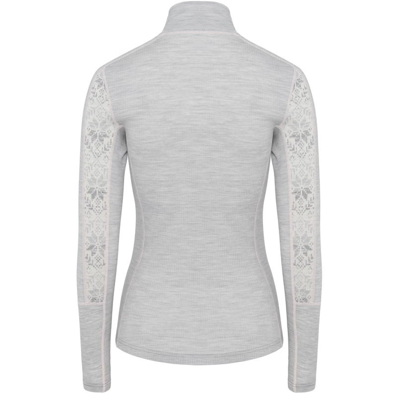 Kari Traa Women's Anna Half Zip in Light Grey Melange back view