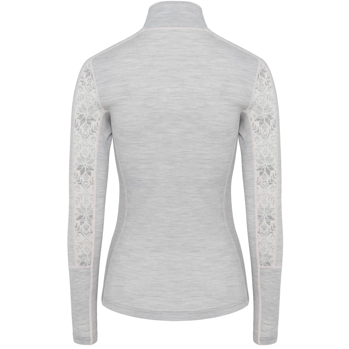 Kari Traa Women's Anna Half Zip in Light Grey Melange back view