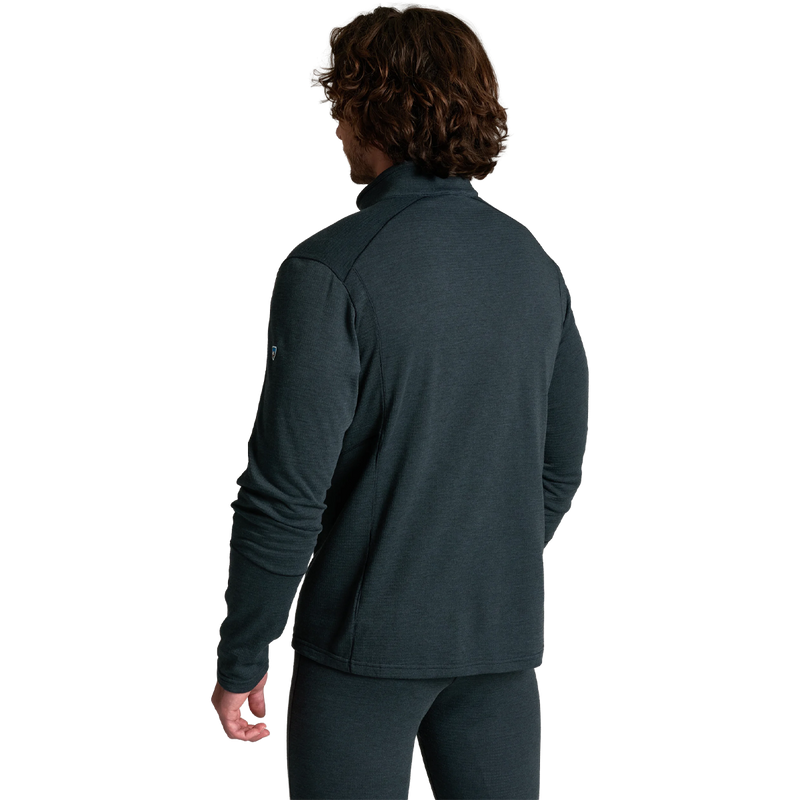 Kuhl Men's Reactiv Lite Grid 1/4 Zip in Mutiny Blue back view on model
