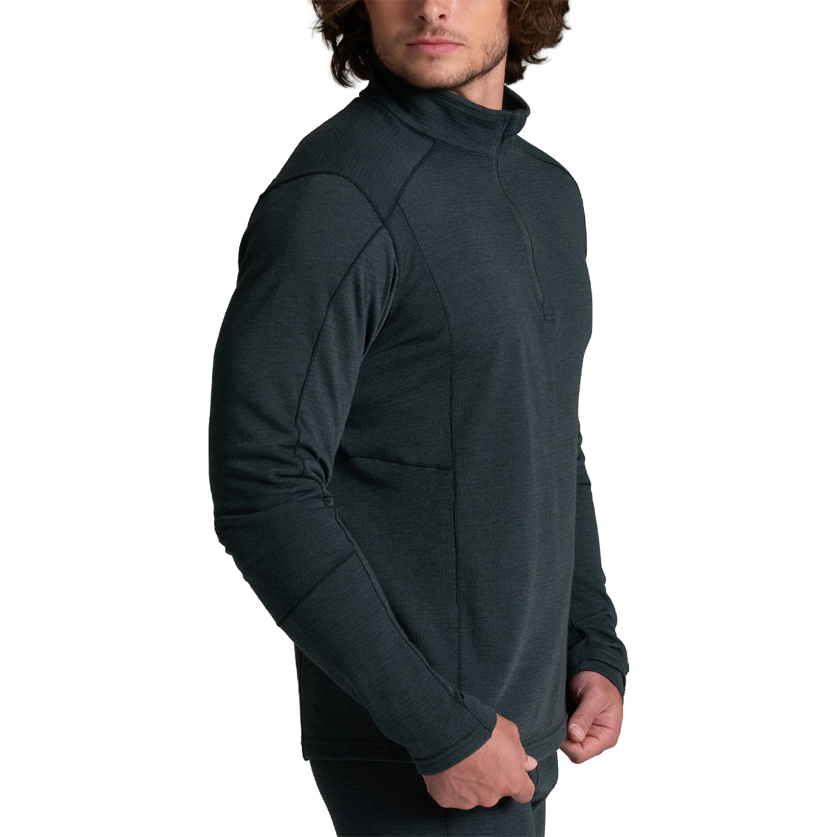 Kuhl Men's Reactiv Lite Grid 1/4 Zip in Mutiny Blue angled