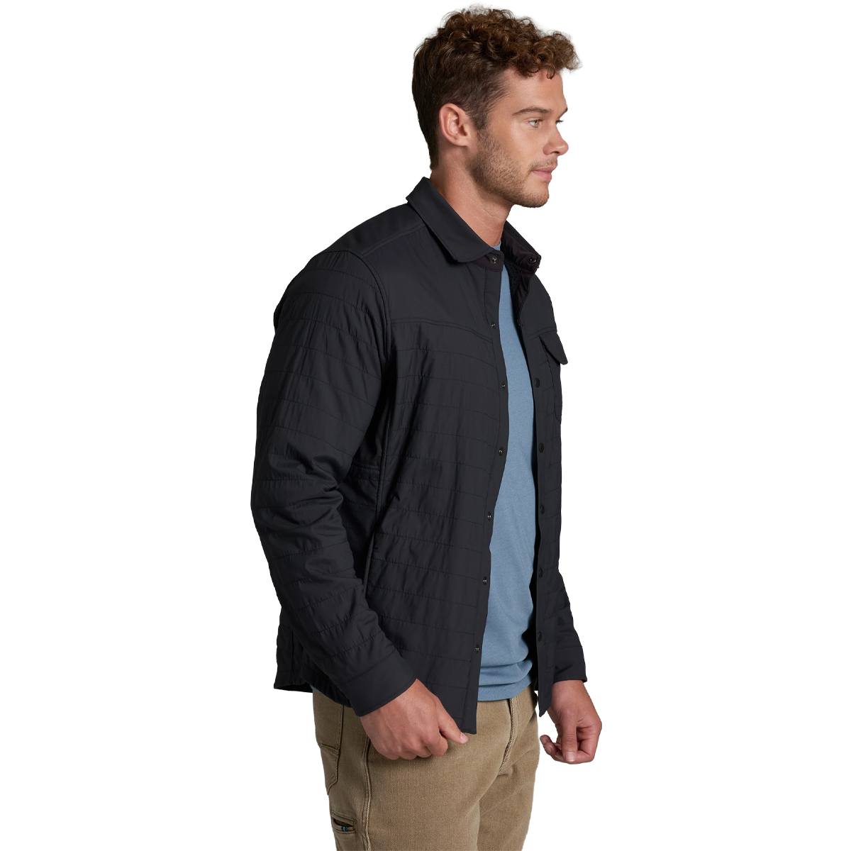 Kuhl Men's The One Shirt Jac in Blackout angled