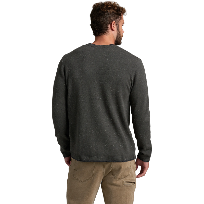 Kuhl Men's Evoker Sweater in Graphite back view on model