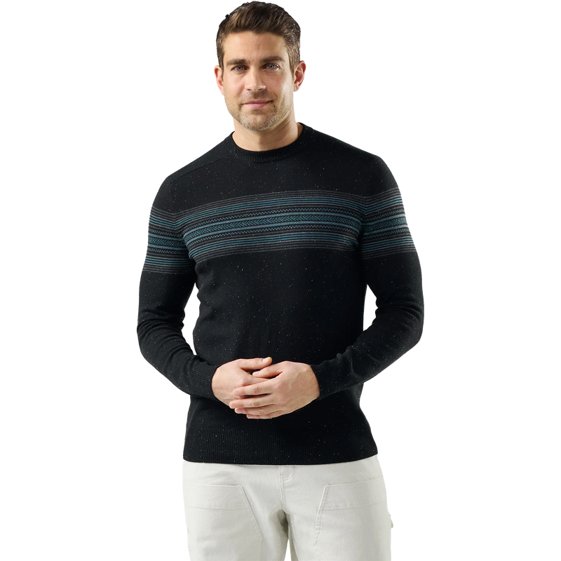 Men's Sparwood Stripe Crew Sweater, Smartwool Men's Sparwood Stripe Crew Sweater front on model