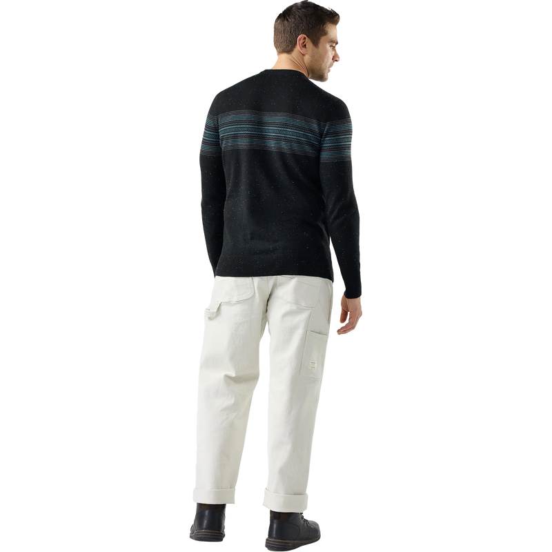 Men's Sparwood Stripe Crew Sweater, Smartwool Men's Sparwood Stripe Crew Sweater back on model
