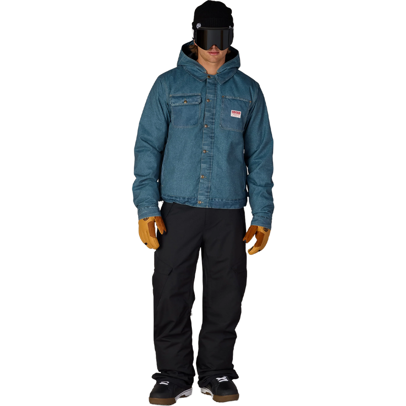 Men's Deconstructed Denim Insulated Jacket, 686 Men's Deconstructed Denim Insulated Jacket in Blue Indigo Denim full view