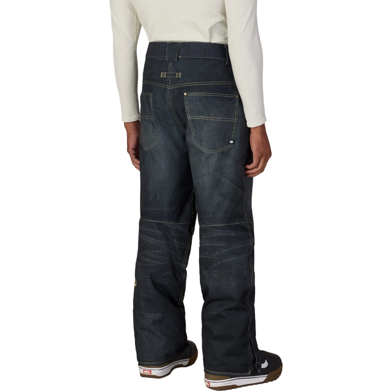 Men's Deconstructed Denim Insulated Pant, 686 Men's Deconstructed Denim Insulated Pant in Black Denim back view