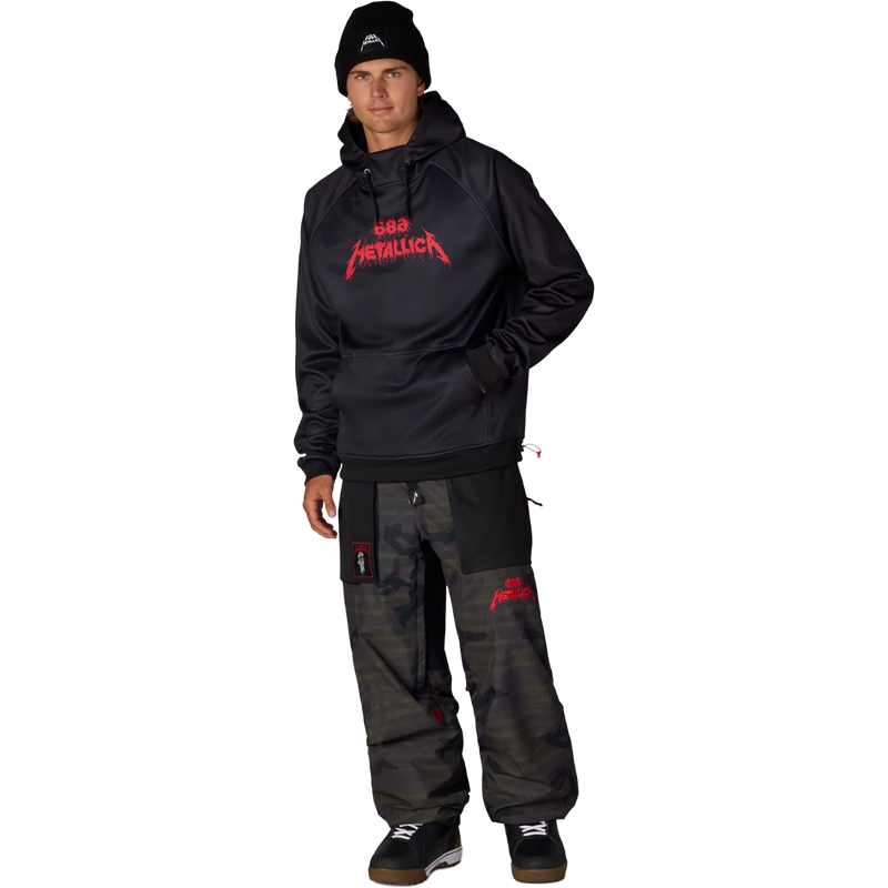 Men's Metallica Bonded Fleece Pullover Hoody, 686 Men's Metallica Bonded Fleece Pullover Hoody in Metallica Black full body view