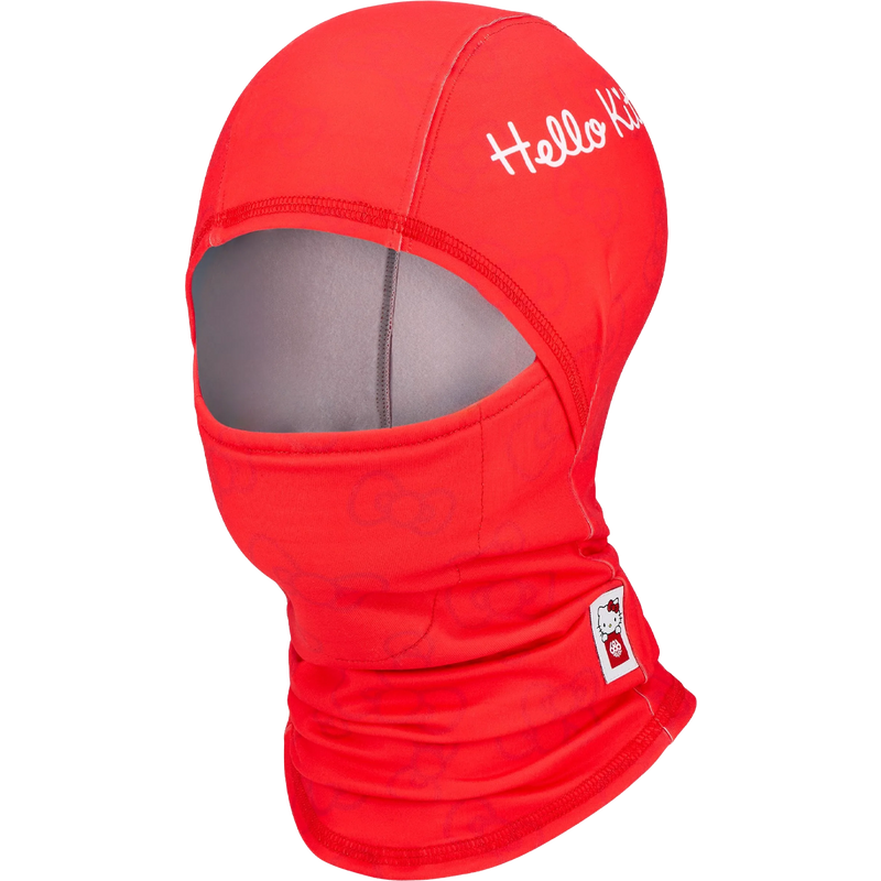 686 Hurra Hinged Balaclava in Hello Kitty Red left facing