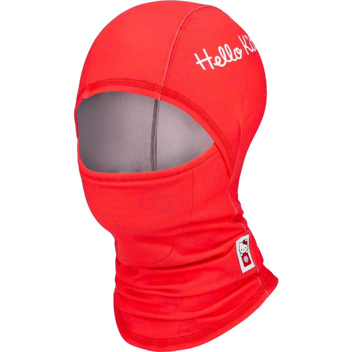 686 Hurra Hinged Balaclava in Hello Kitty Red left facing