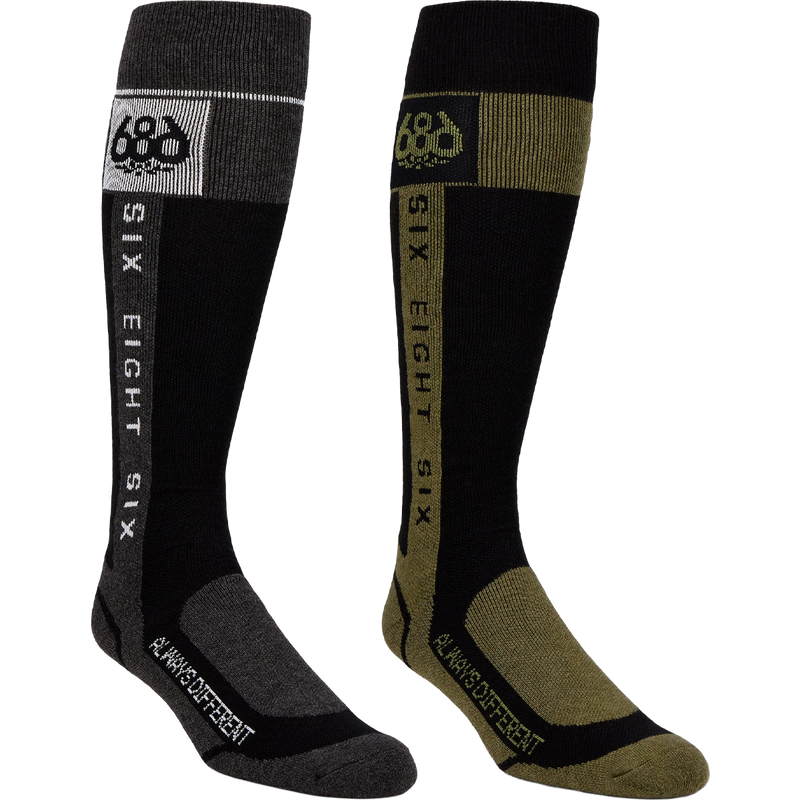686 Men's Merino Flow Sock 2pack in Assorted