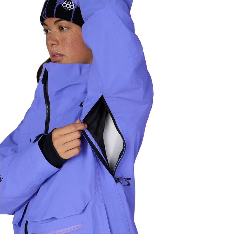 Women's Gore Tex Scheme Thermagraph Jacket, 686 Women's Gore Tex Scheme Thermagraph Jacket in Apenglow Blue vent detail