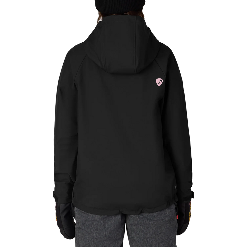Women's Metallica Waterproof Hoody, 686 Women's Metallica Waterproof Hoody in Metallica Black back view
