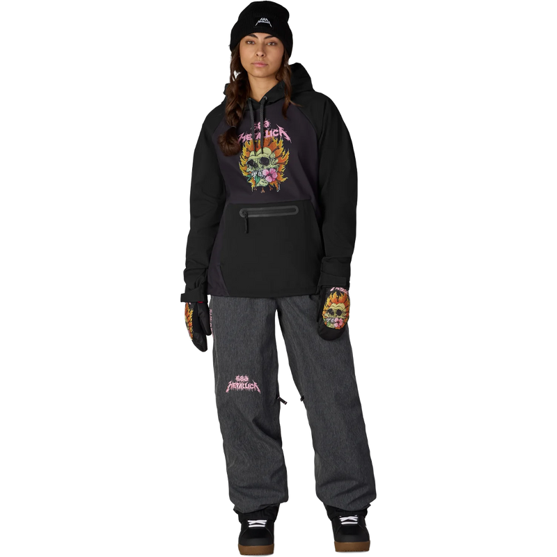 Women's Metallica Waterproof Hoody, 686 Women's Metallica Waterproof Hoody in Metallica Black full view