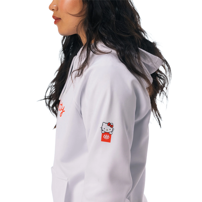 Women's Hello Kitty Bonded Fleece Pullover Hoody, 686 Women's Hello Kitty Bonded Fleece Pullover Hoody in Hello Kitty White Red side view