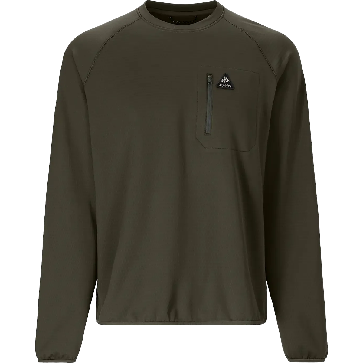 Jones Snowboards Men's Flagship Grid Crew in Midnight Green