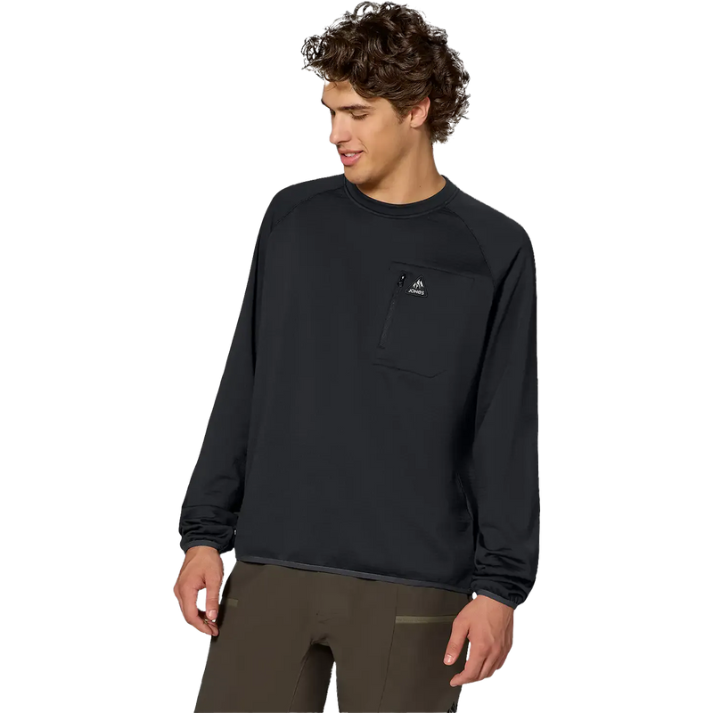 Jones Snowboards Men's Flagship Grid Crew in Stealth Front