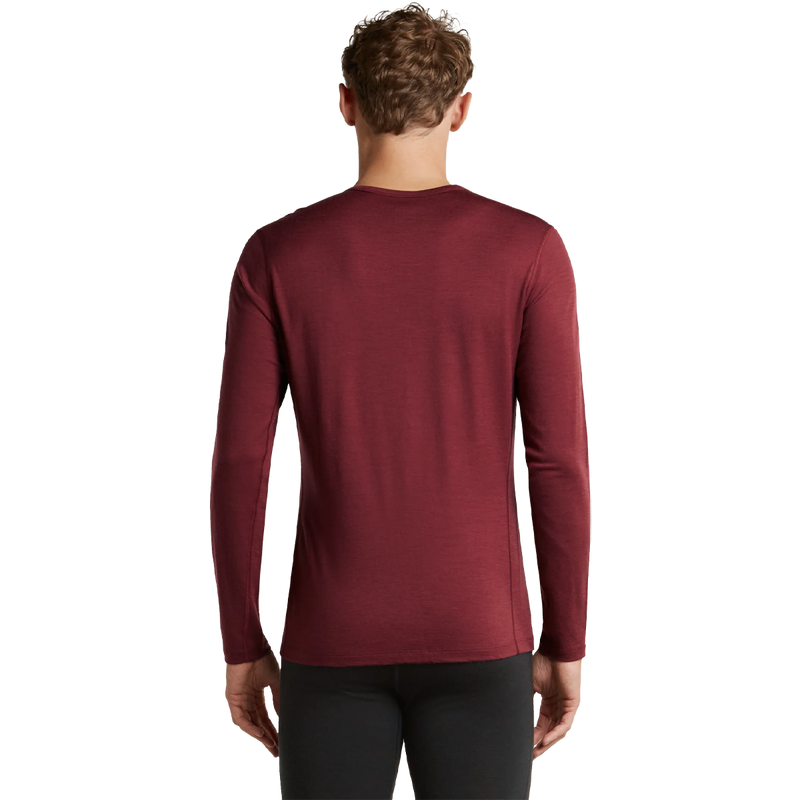 Ice Breaker Merino 200 Oasis Long Sleeve Crew in Port back view on model