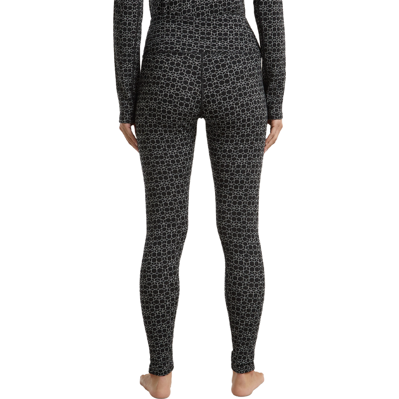 Helly Hansen Women's Merino 260 Oasis Vertex High Rise Leggings in Black Snow back view