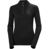 Helly Hansen Women's Lifa Merino Knitevo 1/2 Zip in Black