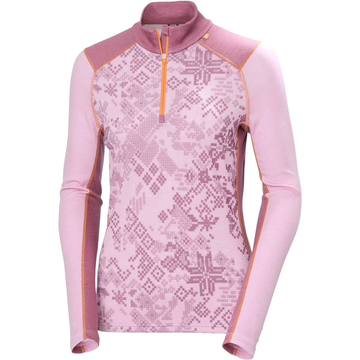 Helly Hansen Women's Lifa Merino Midweight Graphic 1/2 Zip in Cherry Blossom