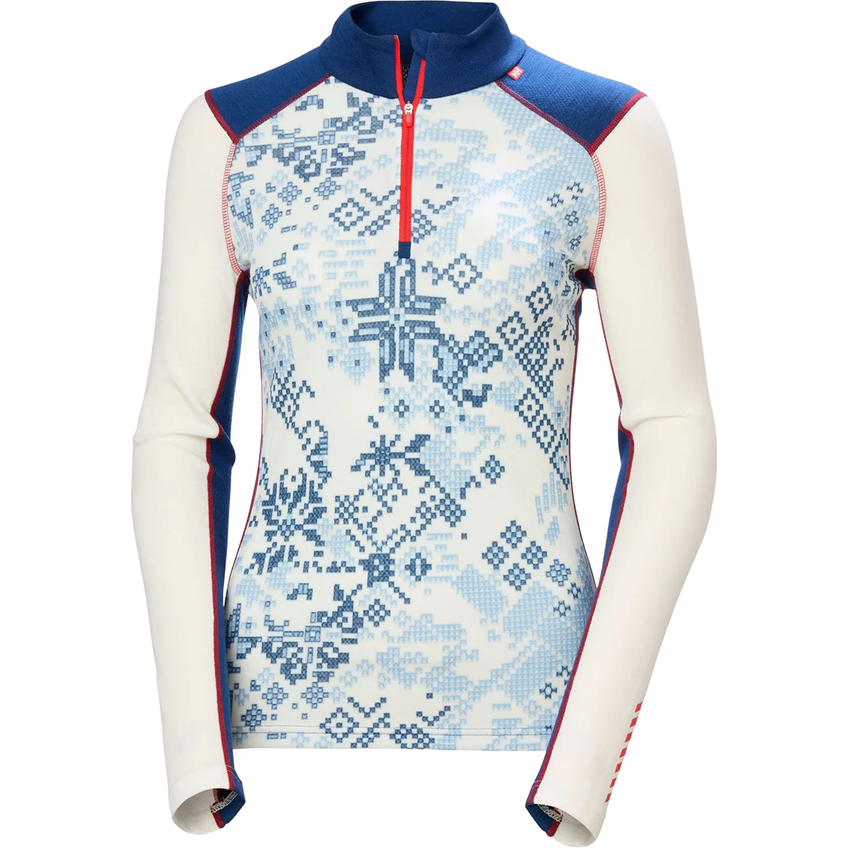 Helly Hansen Women's Lifa Merino Midweight Graphic 1/2 Zip in Bright Blue