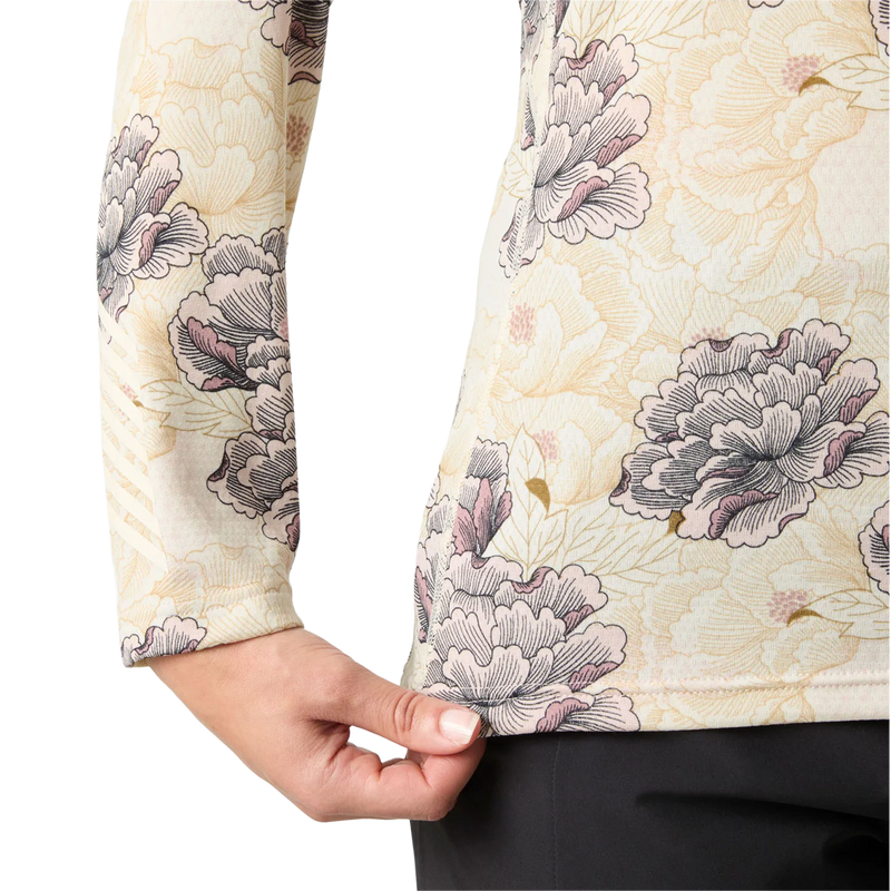 Helly Hansen Women's Lifa Active Crew in Purple Clay Sakura print detail