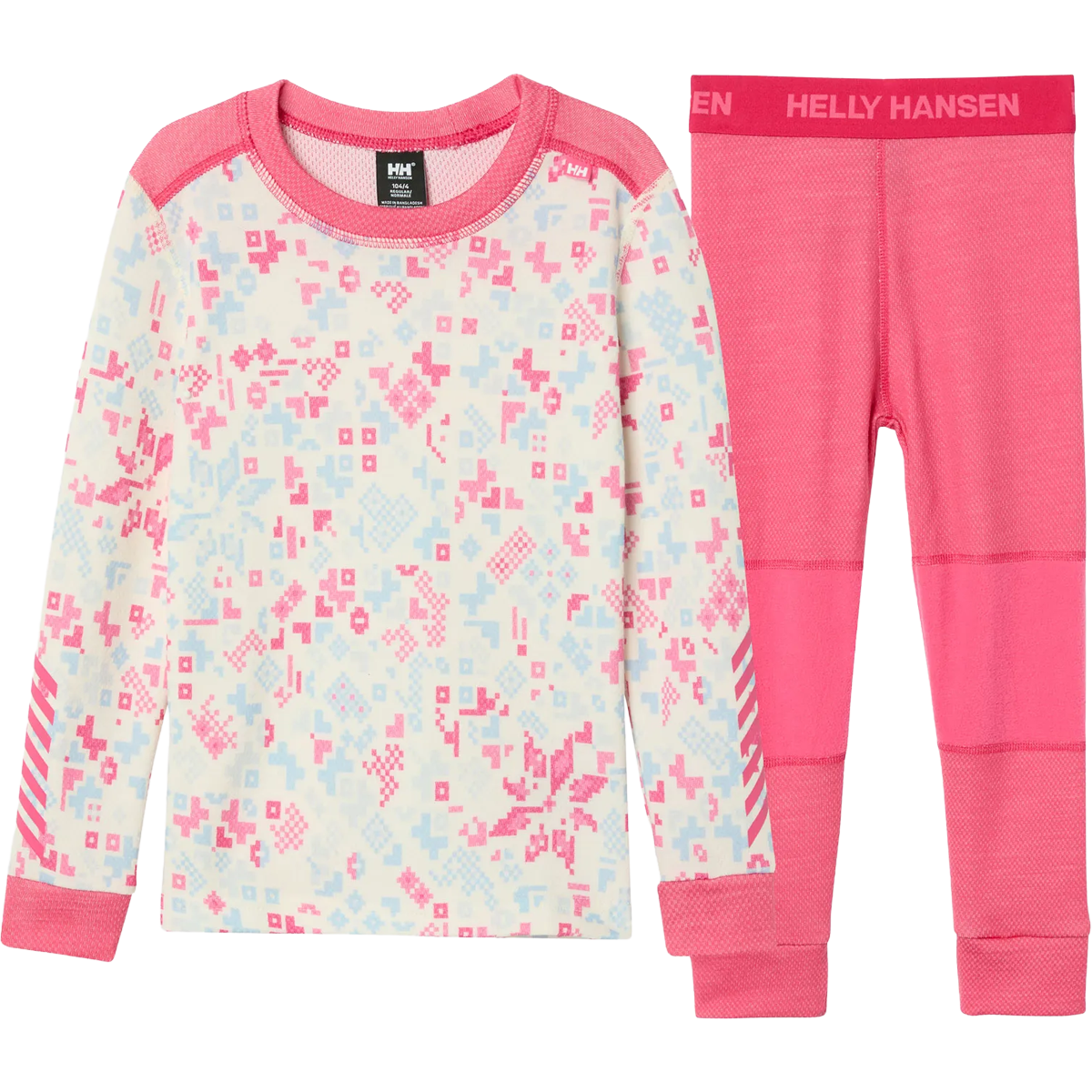 Helly Hansen Youth Graphic Lifa Merino Set in Hot Pink