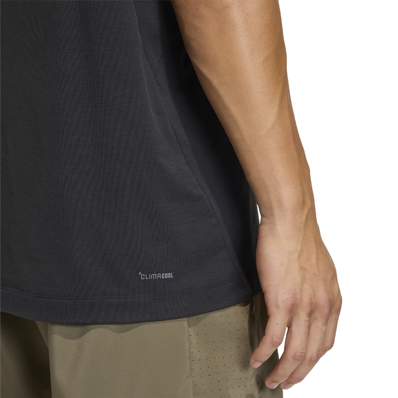 Men's D4T Essentials Tee, Adidas Men's D4T Essentials Tee bottom hem